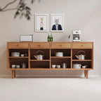 Nordic Freestanding Rattan Cabinet with Sliding Door