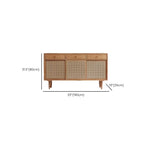 Nordic Freestanding Rattan Cabinet with Sliding Door