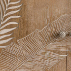 French Country Wooden Parlor Cabinet with Leaf Patterns