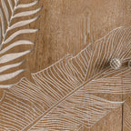 French Country Wooden Parlor Cabinet with Leaf Patterns