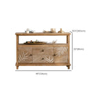 French Country Wooden Parlor Cabinet with Leaf Patterns