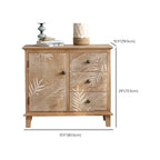 French Country Wooden Parlor Cabinet with Leaf Patterns