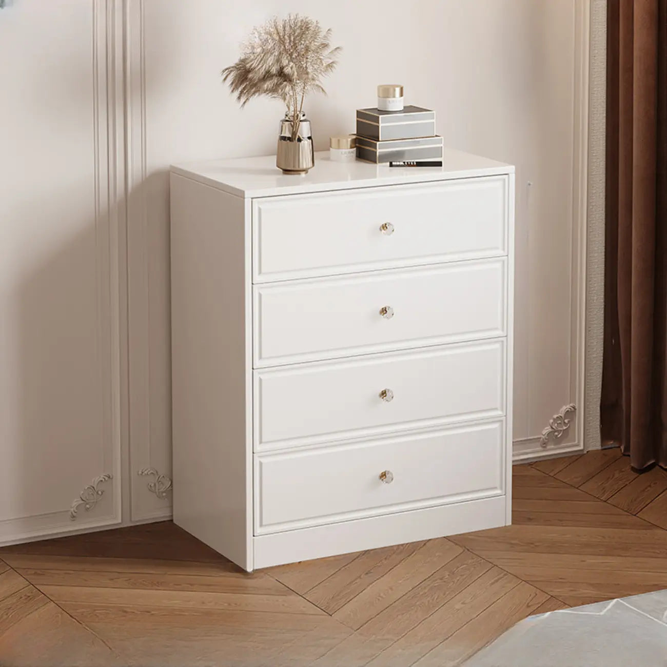 Modern Rectangular Wooden Storage Cabinet in Freestanding