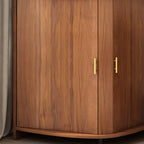 Modern Ample Storage Brown Wooden Corner Display Cabinet