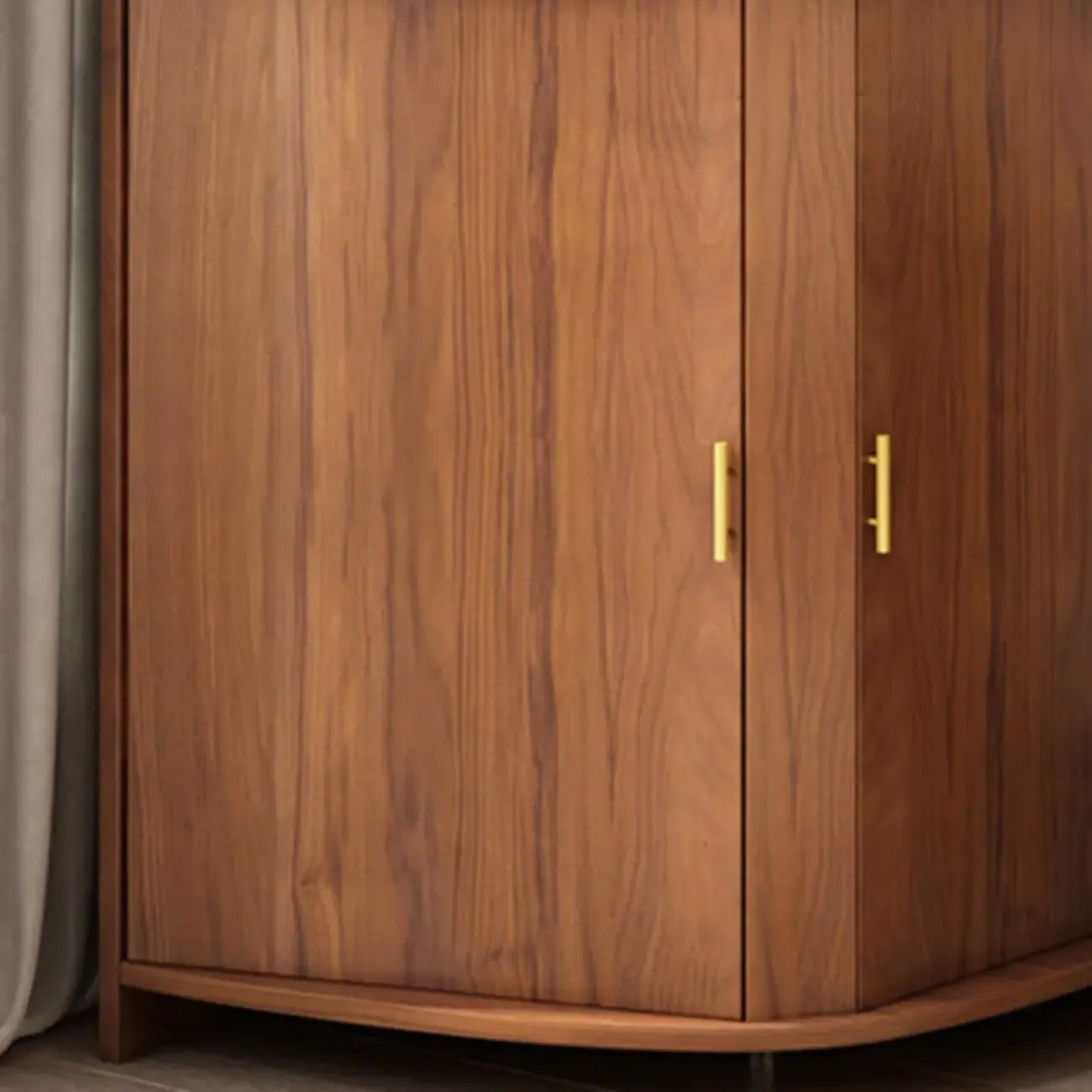 Modern Ample Storage Brown Wooden Corner Display Cabinet