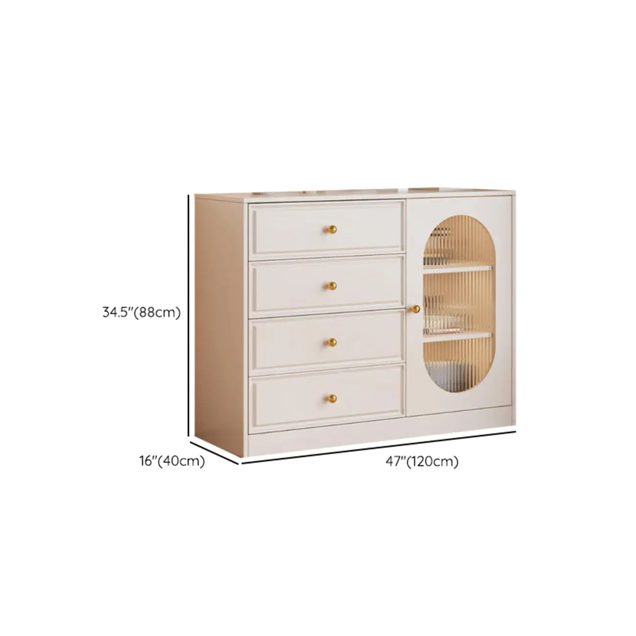 Modern Rectangular Wooden Storage Cabinet in Freestanding