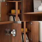 Modern Ample Storage Brown Wooden Corner Display Cabinet