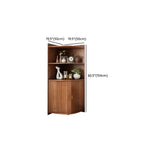 Modern Ample Storage Brown Wooden Corner Display Cabinet
