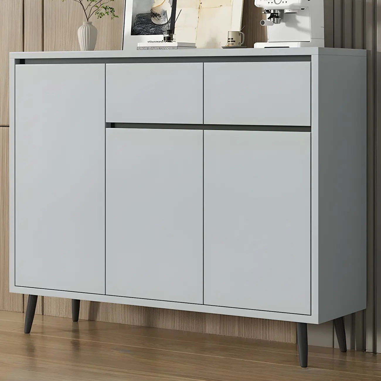 Modern Wooden Sideboard with Multi-Drawers and Cabinets