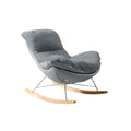 Modern Flannel Upholstered Armless Rocking Chair with Ottoman