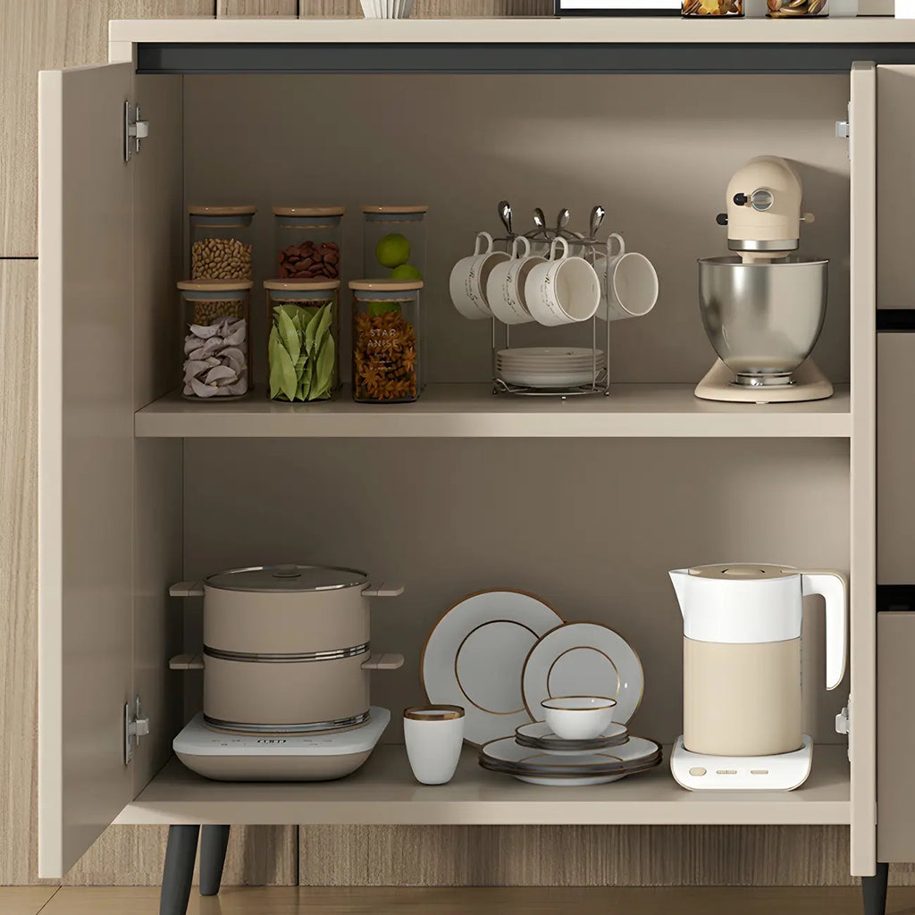 Modern Wooden Sideboard with Multi-Drawers and Cabinets