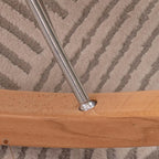 Modern Flannel Upholstered Armless Rocking Chair with Ottoman