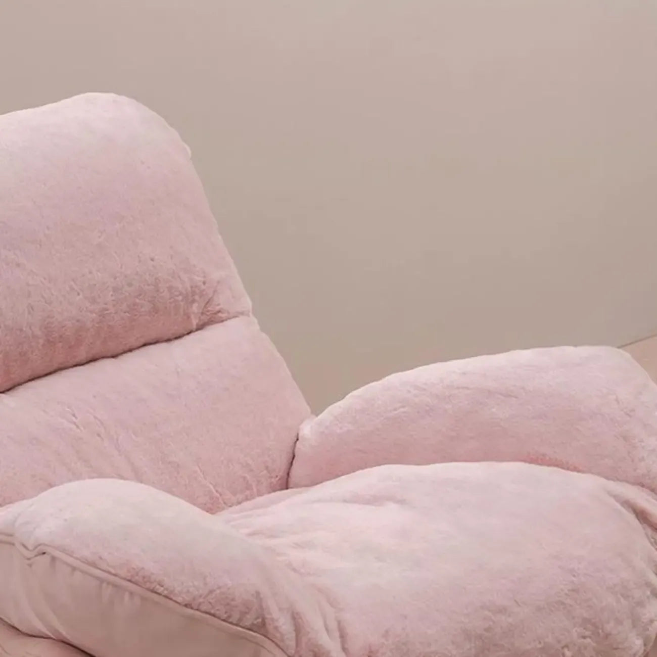 Modern Flannel Upholstered Armless Rocking Chair with Ottoman