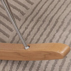 Modern Flannel Upholstered Armless Rocking Chair with Ottoman