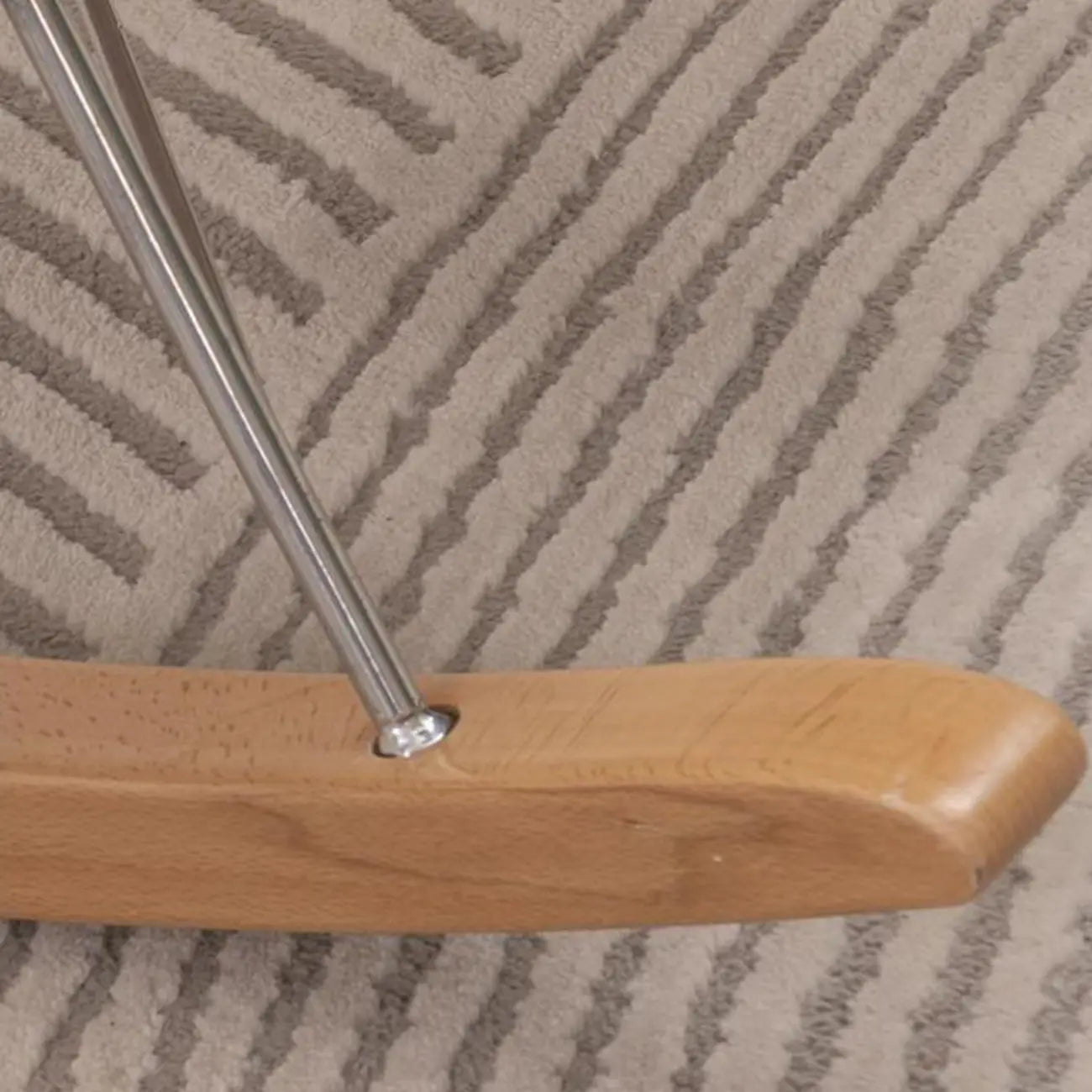 Modern Flannel Upholstered Armless Rocking Chair with Ottoman