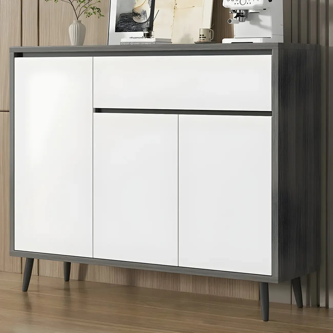 Modern Wooden Sideboard with Multi-Drawers and Cabinets