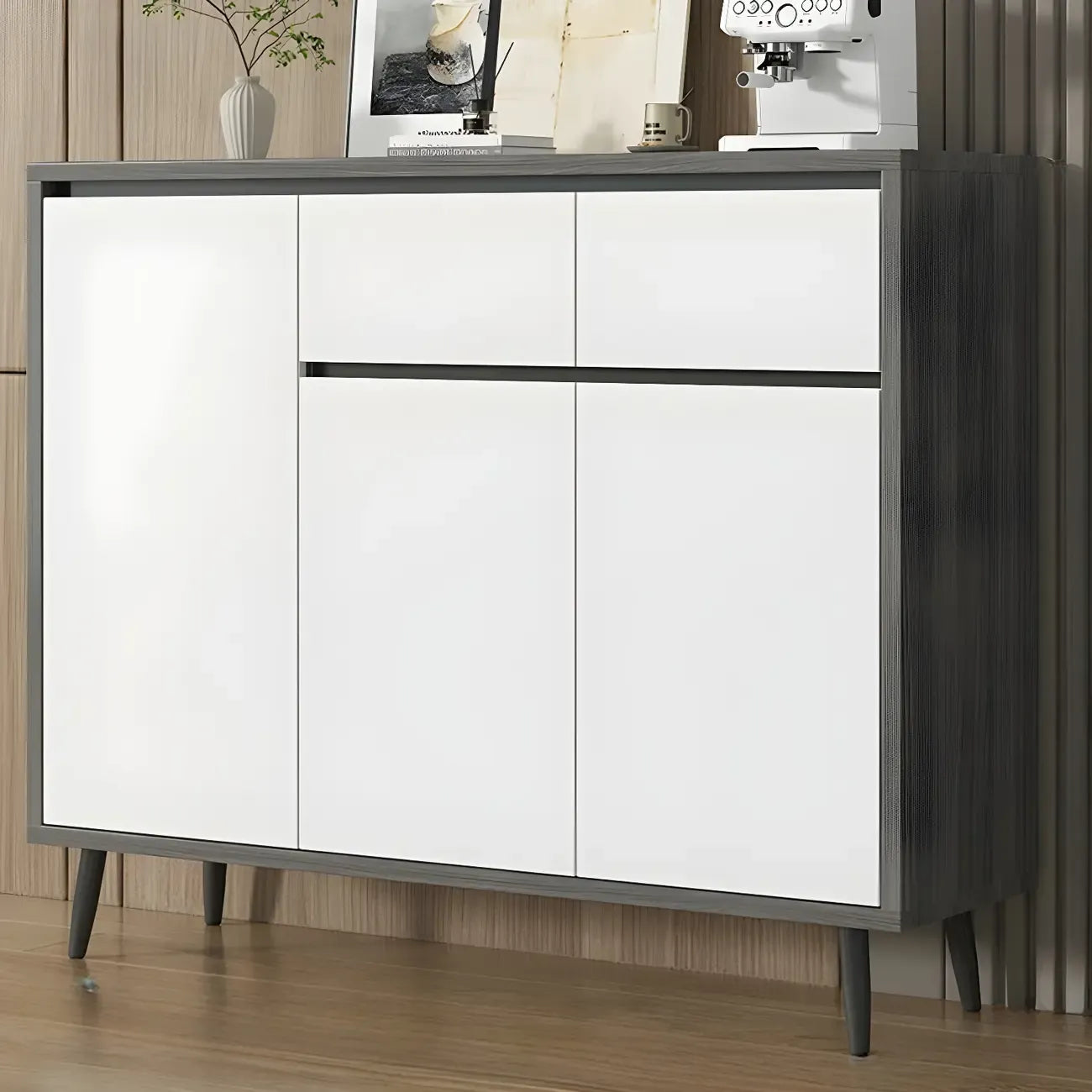 Modern Wooden Sideboard with Multi-Drawers and Cabinets