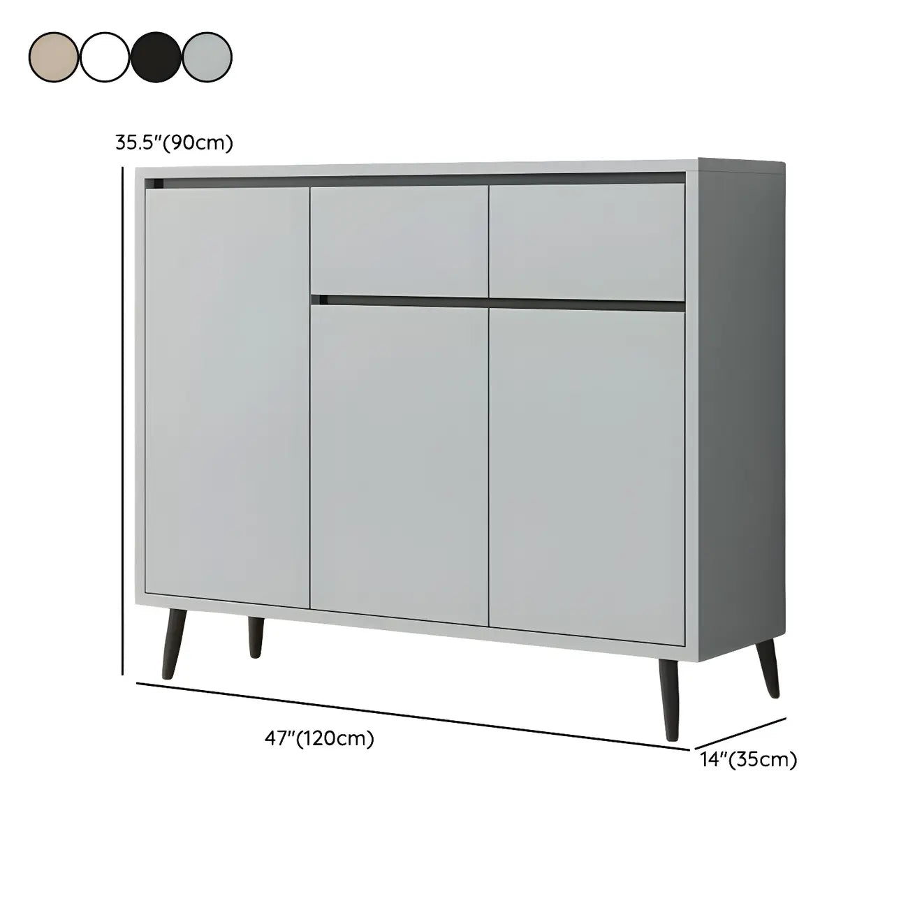 Modern Wooden Sideboard with Multi-Drawers and Cabinets