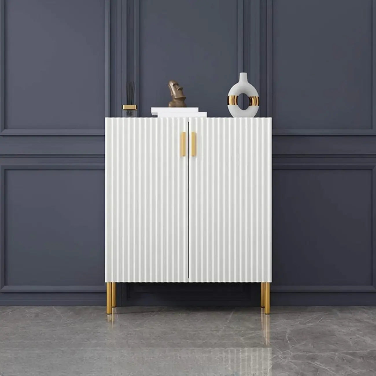 Glam Wooden Sideboard with Shelves and Cabinets