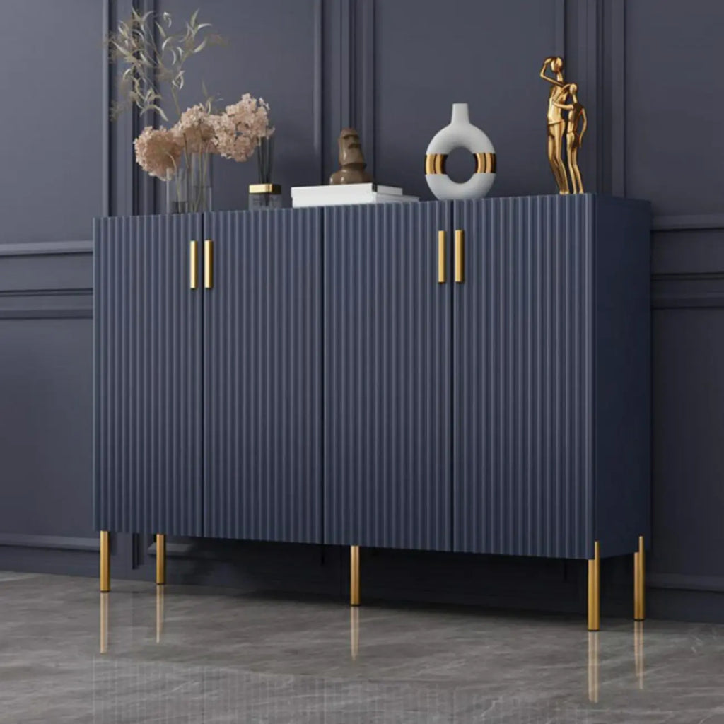 Glam Wooden Sideboard with Shelves and Cabinets