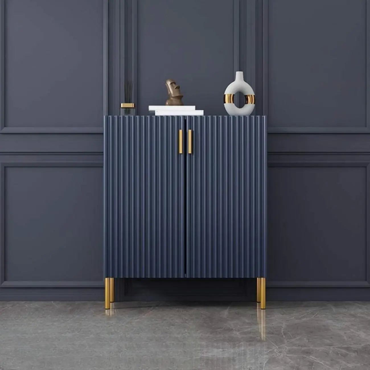 Glam Wooden Sideboard with Shelves and Cabinets