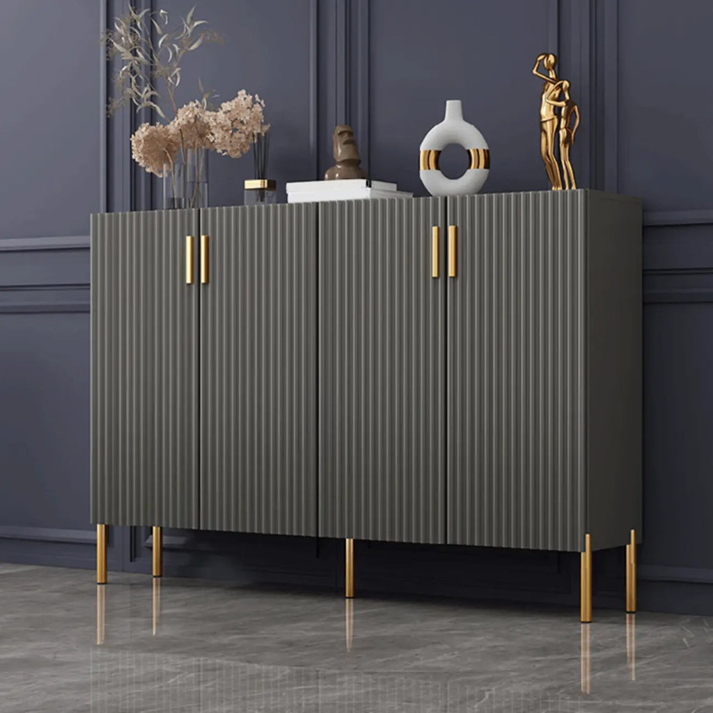 Glam Wooden Sideboard with Shelves and Cabinets
