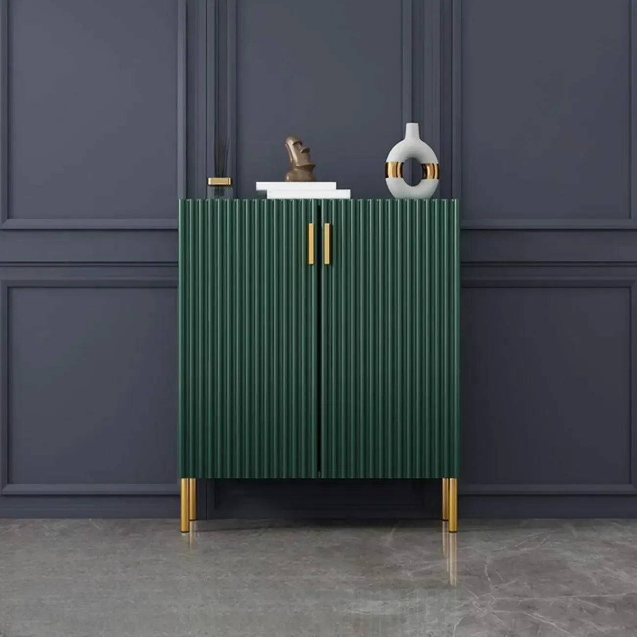 Glam Wooden Sideboard with Shelves and Cabinets