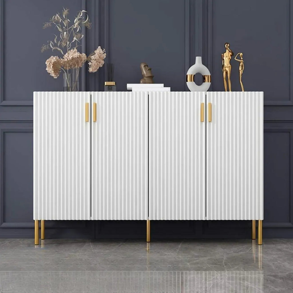Glam Wooden Sideboard with Shelves and Cabinets