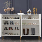 Glam Wooden Sideboard with Shelves and Cabinets