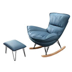 Armless Upholstered Rocking Chair with Ottoman for Living Room
