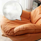 Armless Upholstered Rocking Chair with Ottoman for Living Room