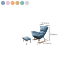 Armless Upholstered Rocking Chair with Ottoman for Living Room