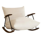 Modern Upholstered Rocking Chair with Spindle Back in Beige
