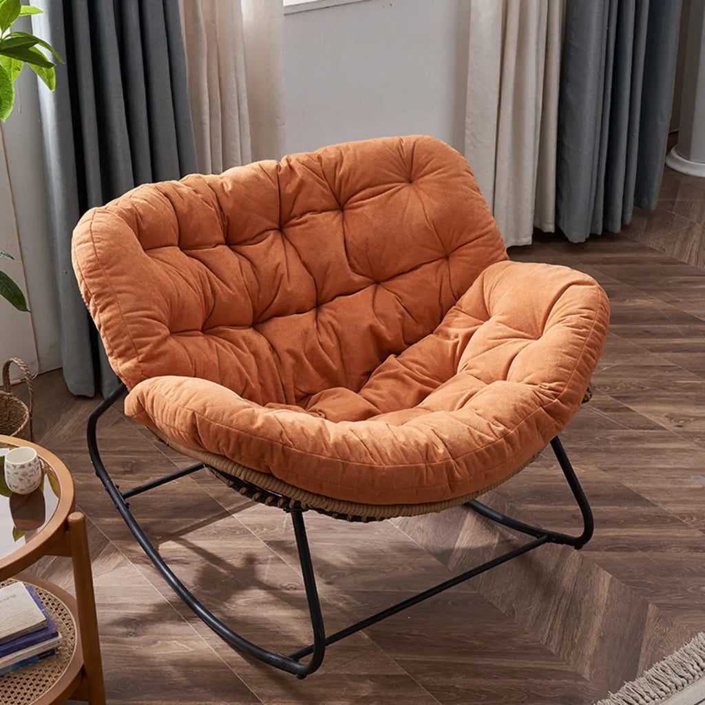 Upholstered Armless Rocking Chair with Cushion for Living room