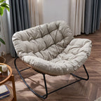 Upholstered Armless Rocking Chair with Cushion for Living room
