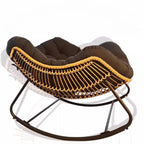 Upholstered Armless Rocking Chair with Cushion for Living room