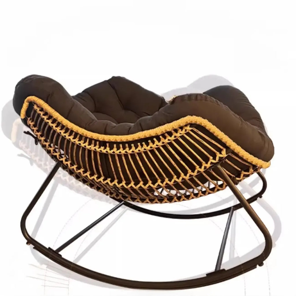 Upholstered Armless Rocking Chair with Cushion for Living room