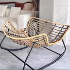 Upholstered Armless Rocking Chair with Cushion for Living room