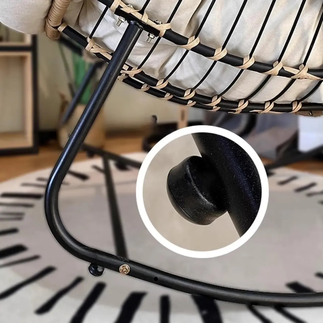 Upholstered Armless Rocking Chair with Cushion for Living room