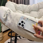 Upholstered Armless Rocking Chair with Cushion for Living room