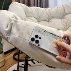 Upholstered Armless Rocking Chair with Cushion for Living room