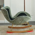 Modern Velvet Ergonomic Upholstered Rocking Chair for Nursery