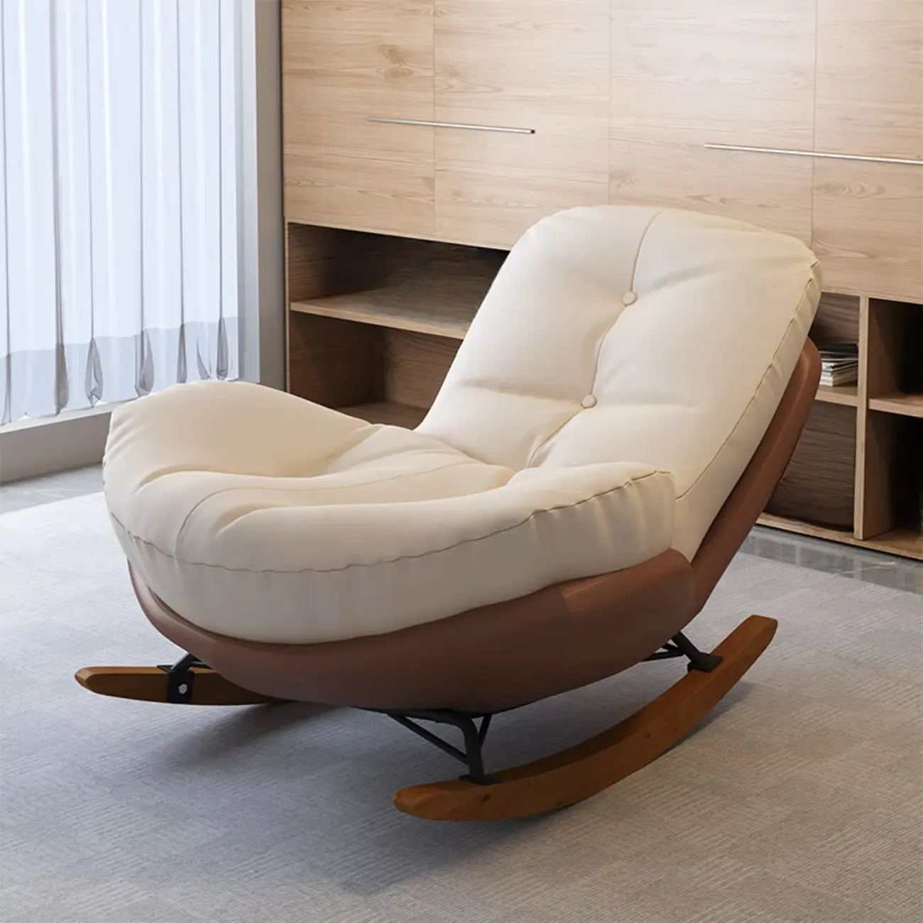 Scandinavian Upholstered Rocking Chair with Optional Ottoman