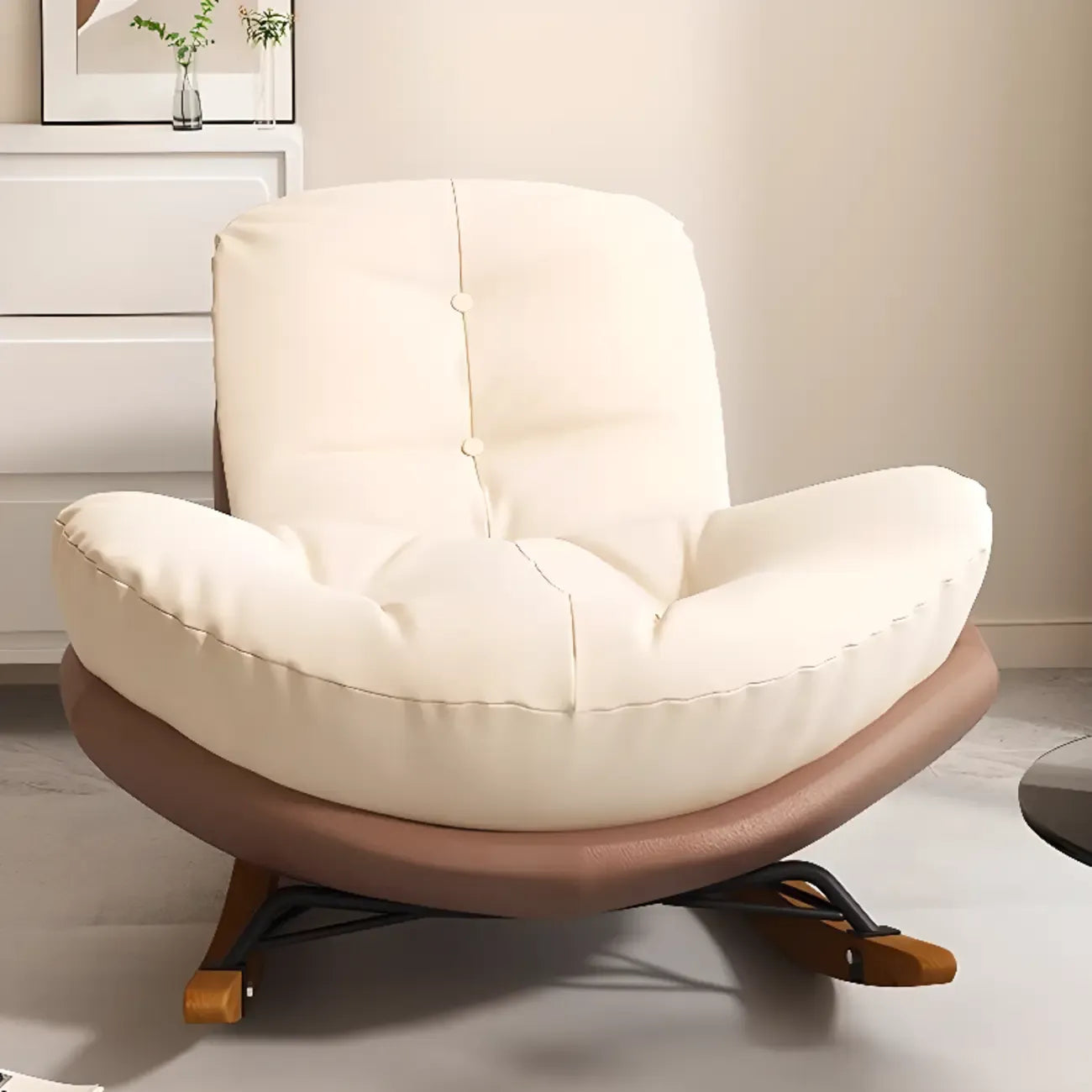 Scandinavian Upholstered Rocking Chair with Optional Ottoman