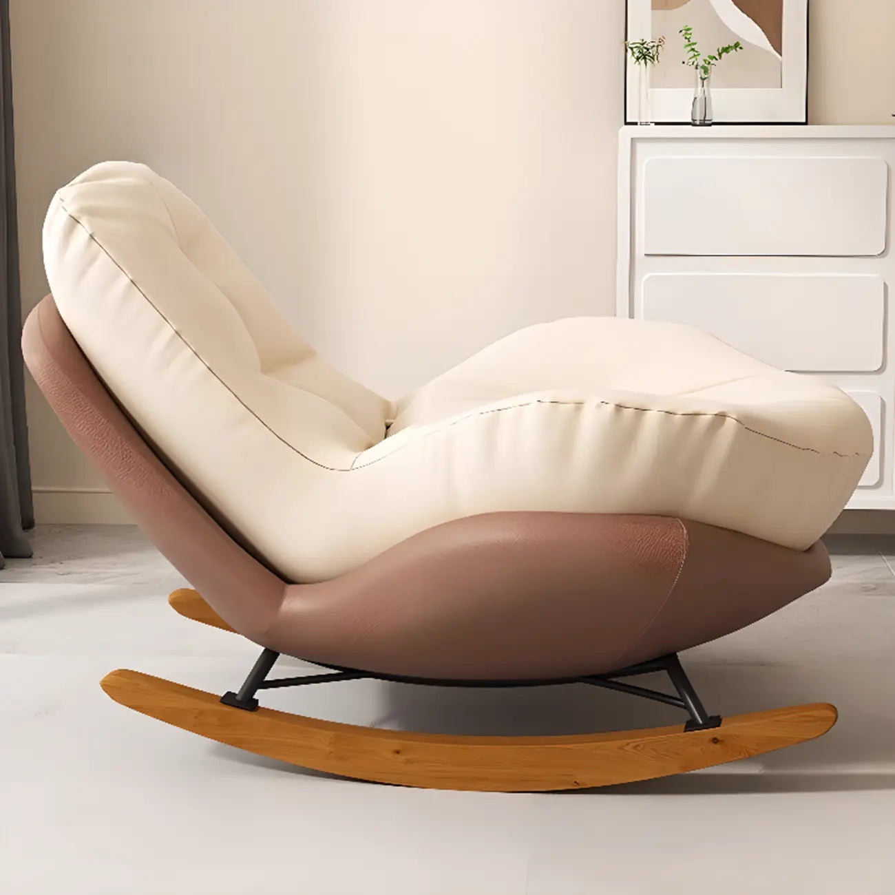 Scandinavian Upholstered Rocking Chair with Optional Ottoman