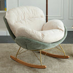 Modern Velvet Ergonomic Upholstered Rocking Chair for Nursery
