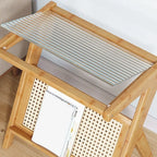 Glass Top Side Table with Magazine Rack for Living Room