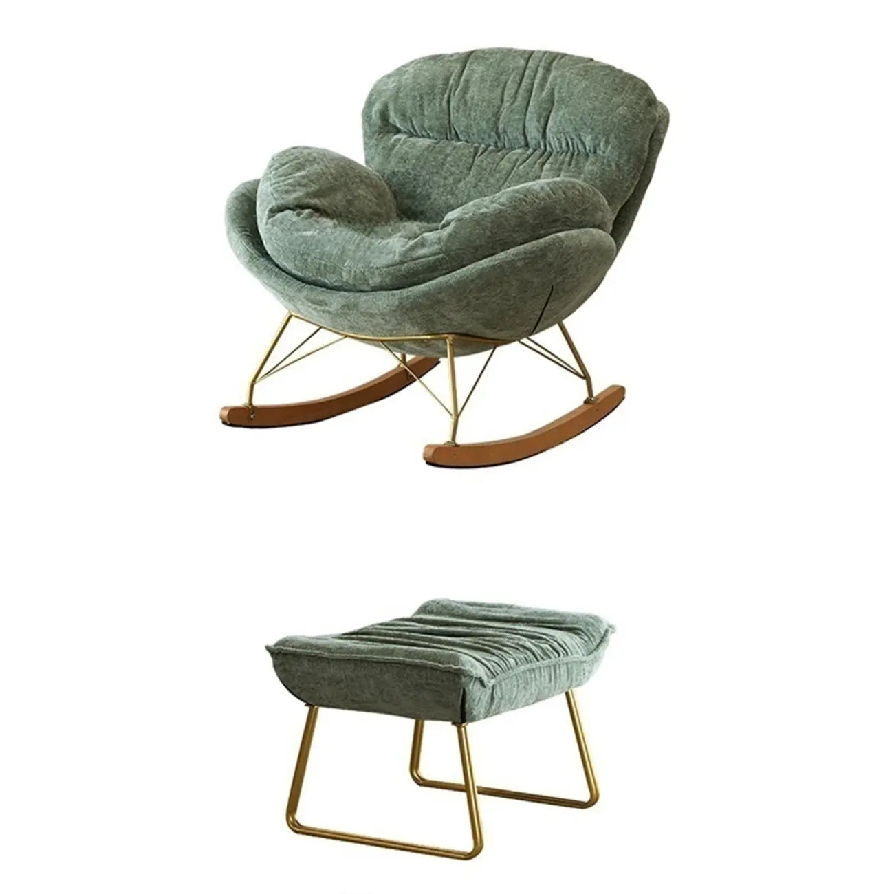 Modern Velvet Ergonomic Upholstered Rocking Chair for Nursery