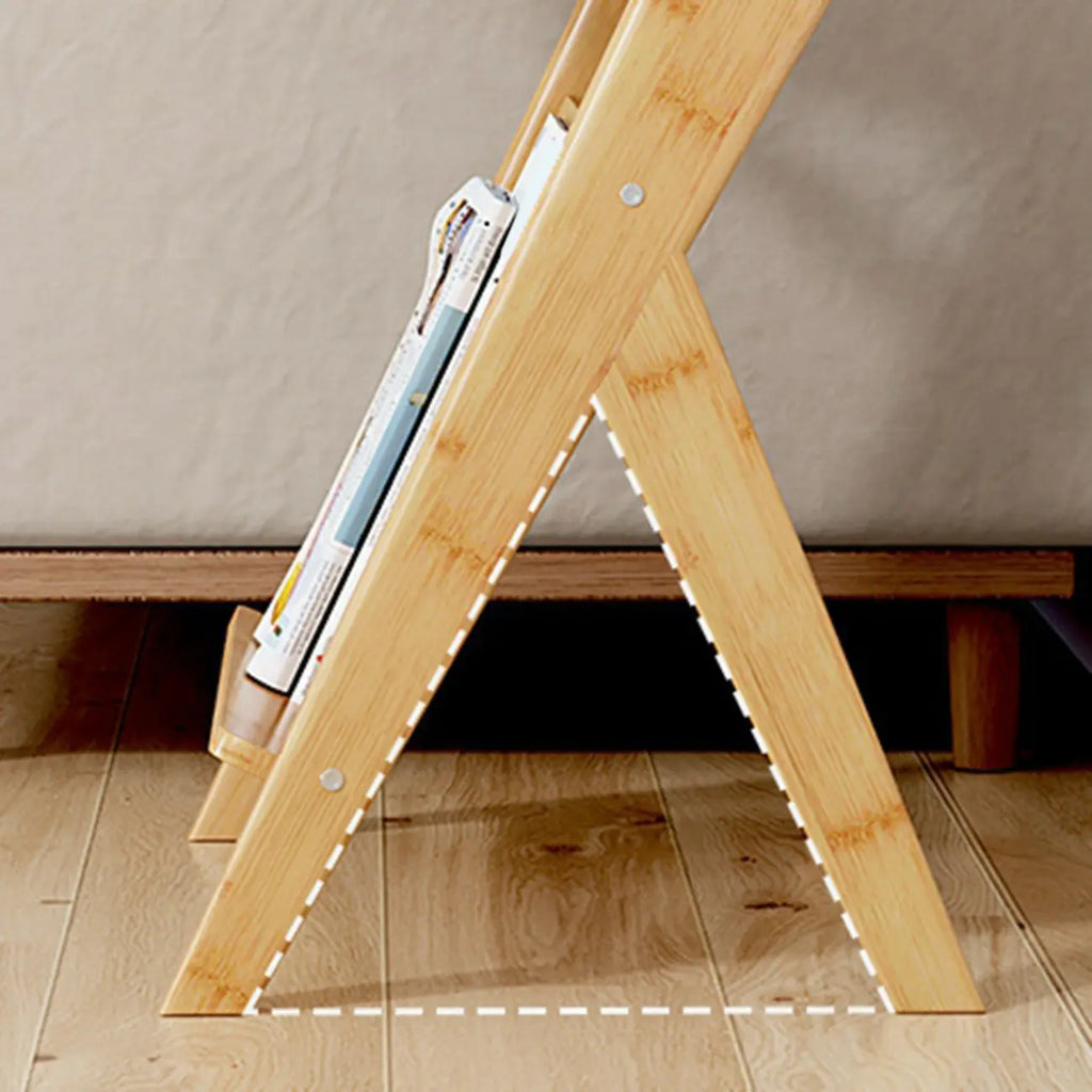 Glass Top Side Table with Magazine Rack for Living Room