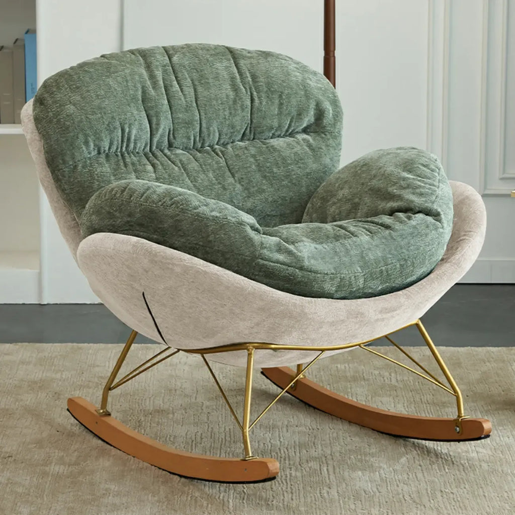 Modern Velvet Ergonomic Upholstered Rocking Chair for Nursery